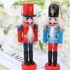6 Pcs Nutcracker Soldier Christmas Wooden Nutcracker Soldier Tall Christmas Ornaments Figures Puppet Toy Christmas Tree Hanging Decorations Decor Gift