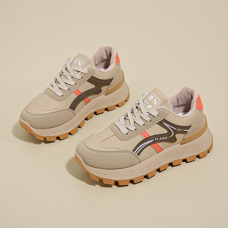 Trendy brand platform sports shoes women's spring 2025 new large size flat baseplate shoes summer and autumn versatile casual little white shoes