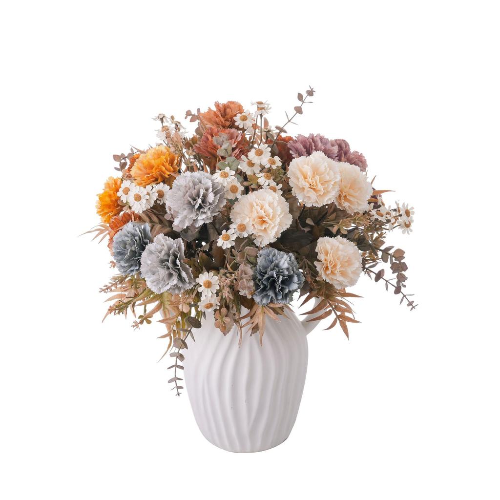 Autumn Carnation Rose Bouquet - Faux Flower Wall Decor for Home & Wedding