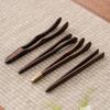Chinese Ebony Solid Wood Tea Clip Pure Copper Tea Clip Vintage Cup Holder Tea Clip for Washing Cups Tea Ceremony Accessories
