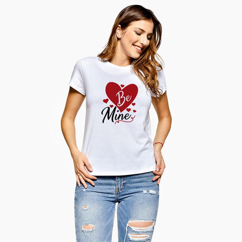 Valentine Day Couple T Shirt Be Mine Couples Love TShirts Unisex Unisex Short Sleeve TShirts Tops Lover Tee Valentines Day Gift