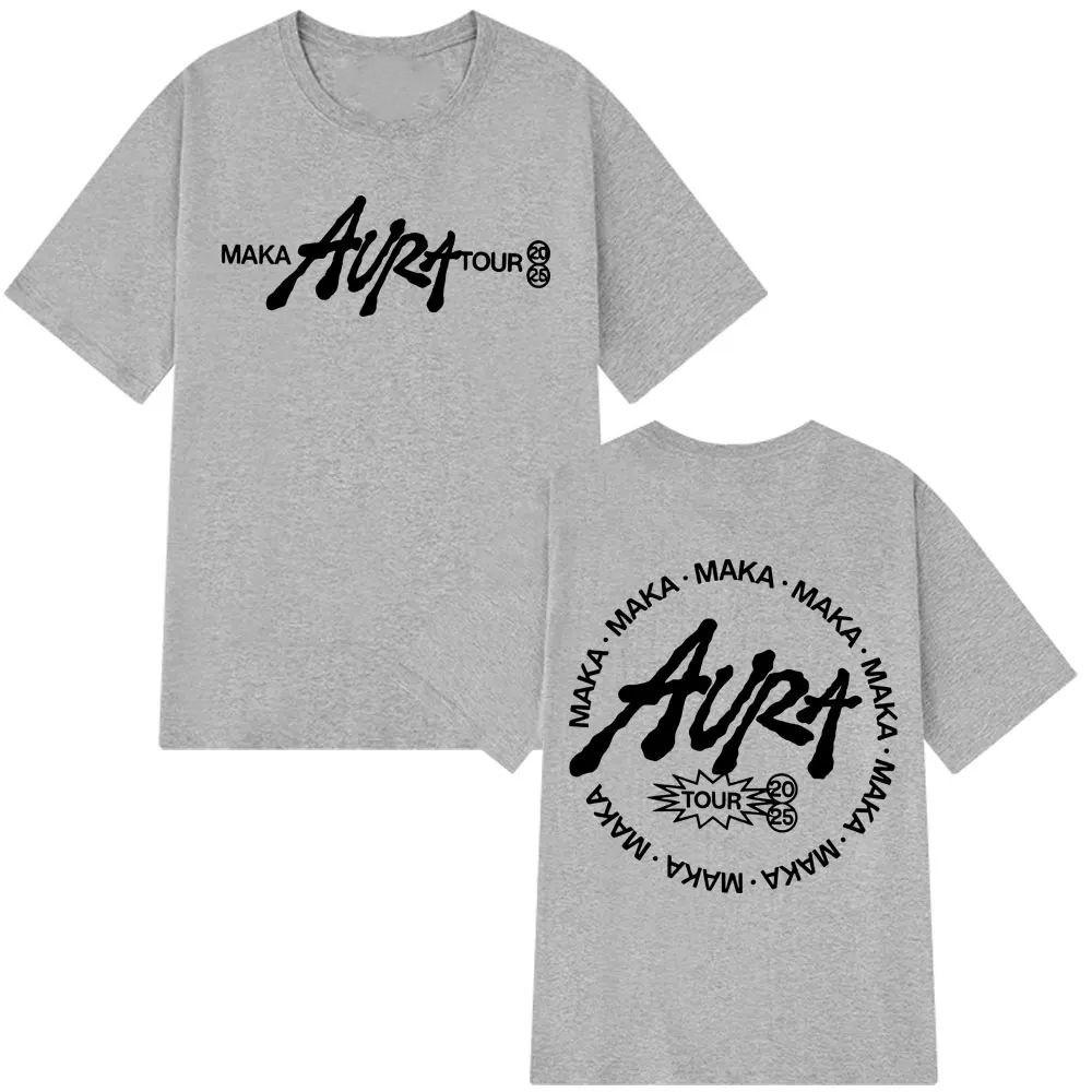Fashion Vintage T-shirts Casual Hip-hop Loose T Shirts 2025 Gothic Punk T Shirts Rapper Maka Aura Tour Cotton Print Clothing