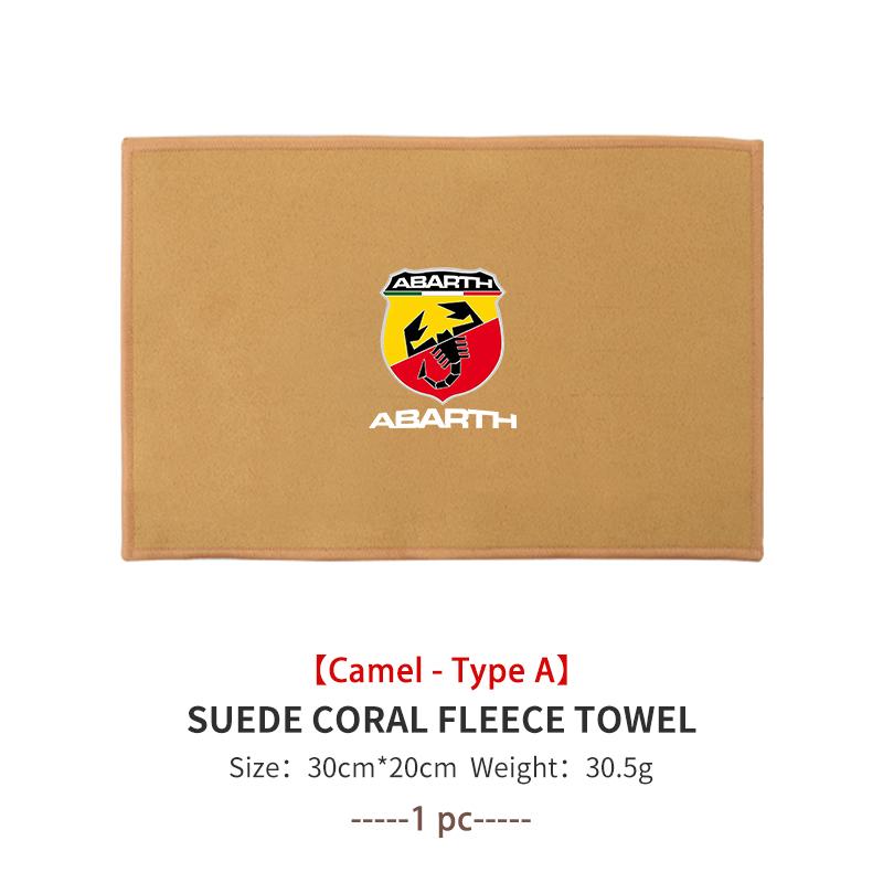 For Abarth Microfiber Towel Car Drying Towel Auto Plush Wash Towel Car Cleaning FR FIAT 500 Doblo Tipo Panda Ducato Punto Stilo