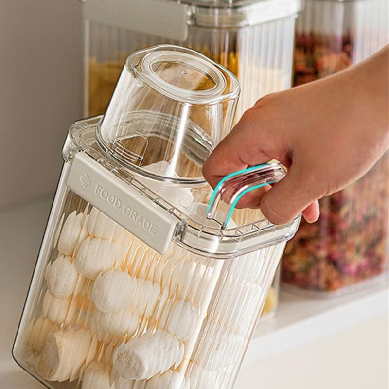 Convenient Rice Bucket Sealed Sealing Food Organizer with Lid Practical Storage Container Tank for Kitchen and Office