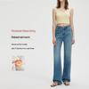 Fengxun Women's Autumn/Winter Fleece-Lined Wide-Leg Jeans FXKL3090-3