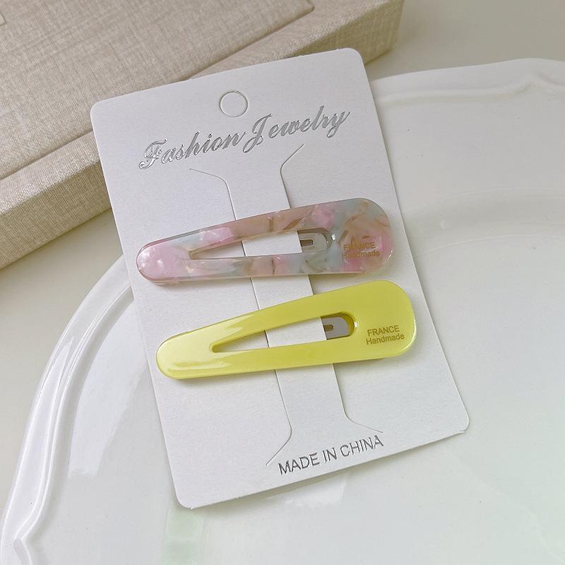 Ins  Simple 5.5cm Candy Colorful  Fringe Clip Exquisite Fashion Acetate Duckbill Clip Hair Accessories For Woman Girls