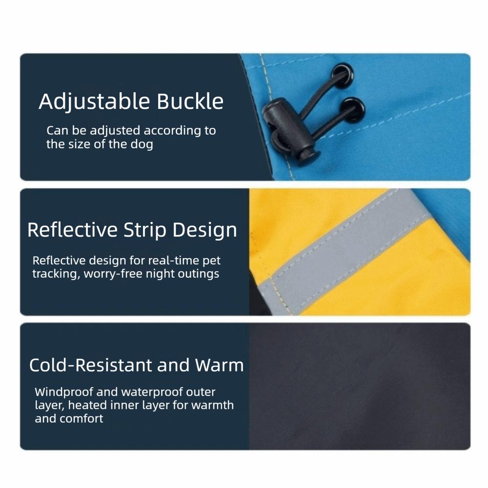 Adjustable Dog Rain Jacket Windproof Dog Rain Cloak Pet Waterproof Clothes  Night Walking