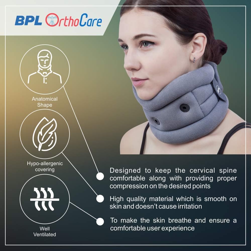 BPL Medical Technologies OrthoCare Soft Cervical Collar for Neck Support & Pain Relief | for Post-Surgery, Injury & Arthritis | Soft Comfortable