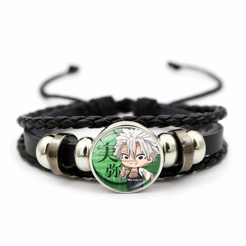 Demon Slayer Figur Armbånd Tanjiro Nidouzi Inosuke Zenitsu Mini Actionfigur Kunst Foto Anheng Lærarmbånd for Fans Gave