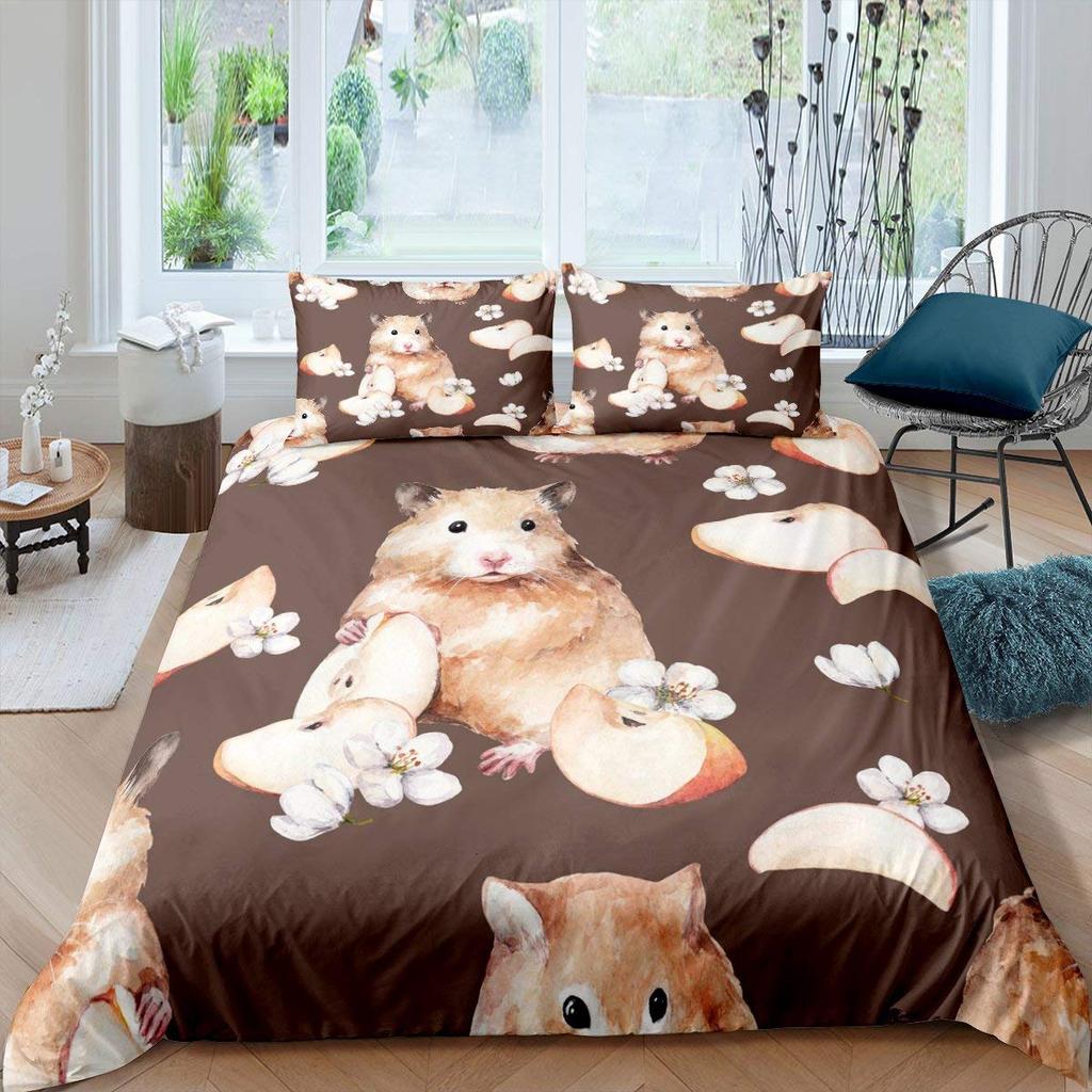Guinea Pig Beding Set Lovely Mouse 3D Soft Duvet Cover Animal Warm Comforter Cover For Children Kids Young Boys Young Girls Ten Soft Twin Comfortable