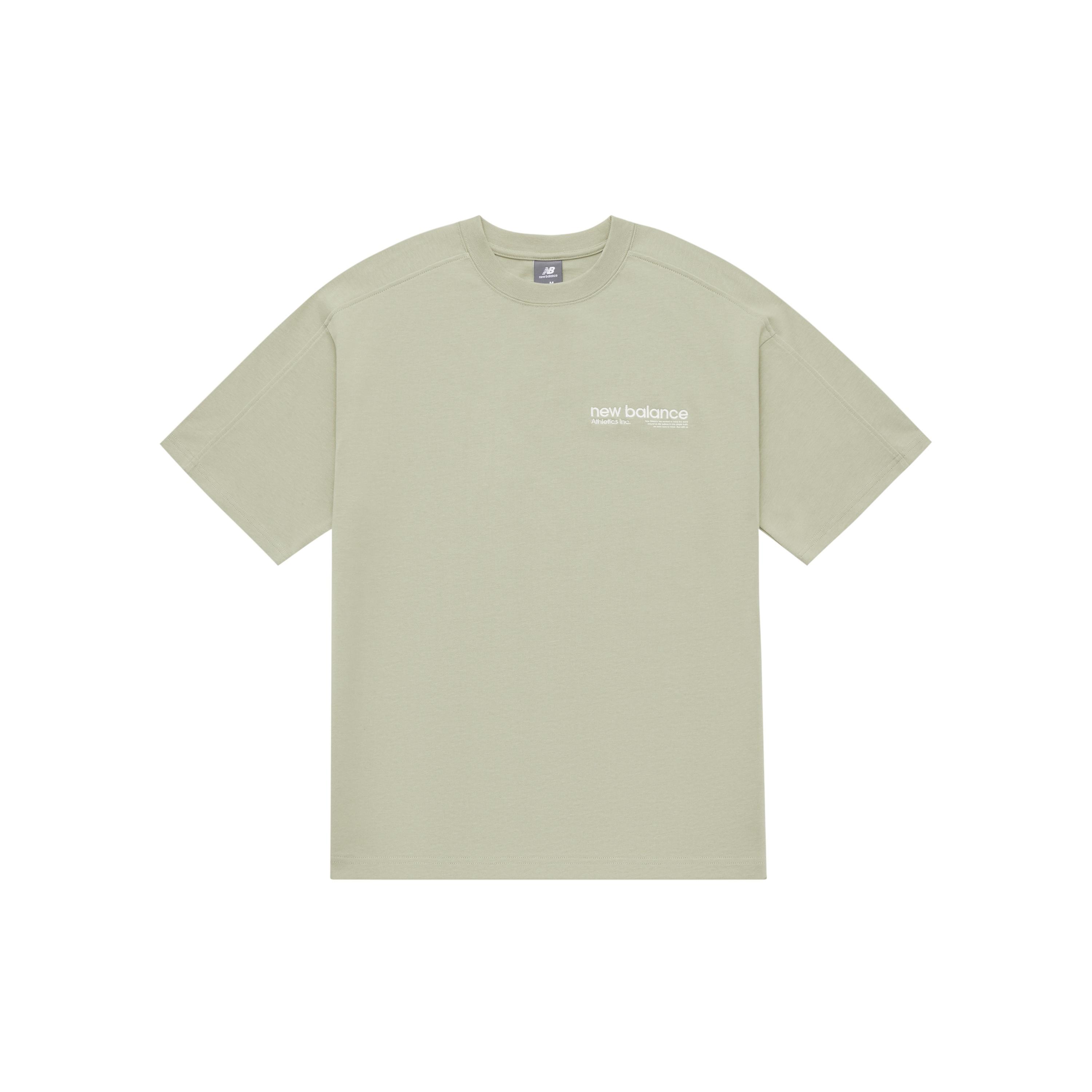 New Balance Wordmark Logo T-Shirt Asia Sizing Khaki Green Unisex AMT42301-OVN L