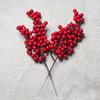 10PCS Chritsmas Decoration Red Berries Simulation Berry Branches Cherry Stamen For Home Xmas New Year Gift Wedding Flower Wreath