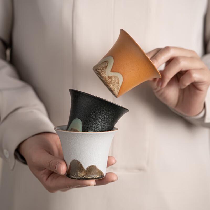 SUSHI CERAMICS 'A Thousand Li of Rivers and Mountains' Hand-painted Ceramic Master Tea Cup