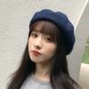 Autumn and Winter Cute Versatile Wool Leopard Print Beret Female Tide British Bud Painter Hat Winter