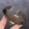 Cameo, Moonstone Handmade Copper Wire Wrap Cuff Bangle Adjustable K4k71