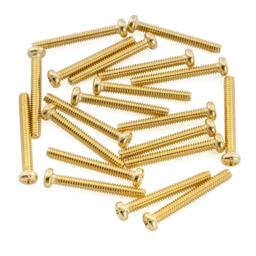 Musiclily Ultra UNC#3-48X0.78" (2.5x20mm) Stainless Steel Humbucker Pickup Mounting Screws for Fender USA and MIM Electric Guitars, Gold (Pack of 20)