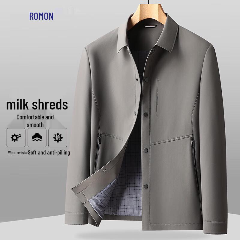 ROMON Men's Autumn/Winter Business Casual Anti-Wrinkle Lapel Jacket