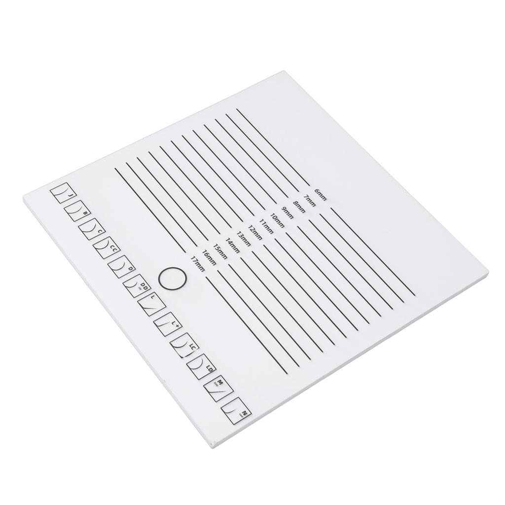 Eyelash Extension Plate White Double Row 20x20cm Wear Resistant Eyelash Pallet with Scale for Eyelash Shops