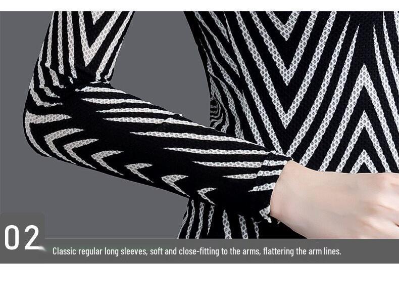 Houndstooth Long Sleeve Women's Top - Autumn/Winter Fashion Base Layer