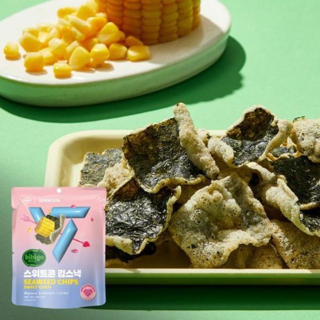 bibigo X Seventeen Ким Снэк 40г (Кальмар в кляре / Оригинальный / Сладкая кукуруза / Картофель)