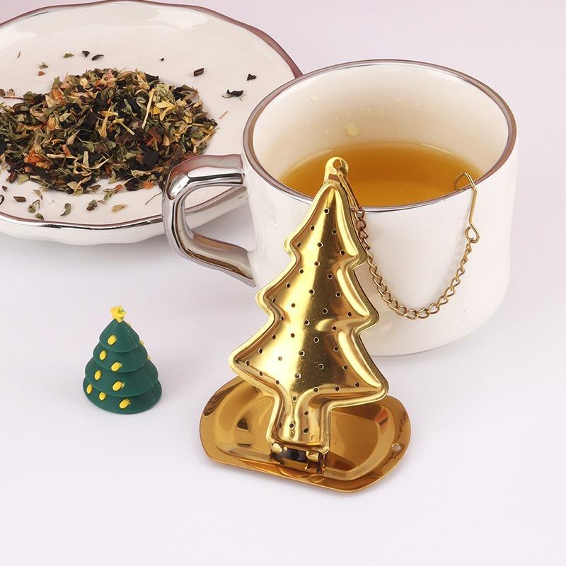 Stainless Steel Tea Infuser Christmas Tree Shape Mesh Tea Strainer Creative Christmas Party Teas Strainers Herb Spice Filter
