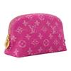 Monogram Denim Fabric Makeup Bag Small Women's Fuchsia M28050