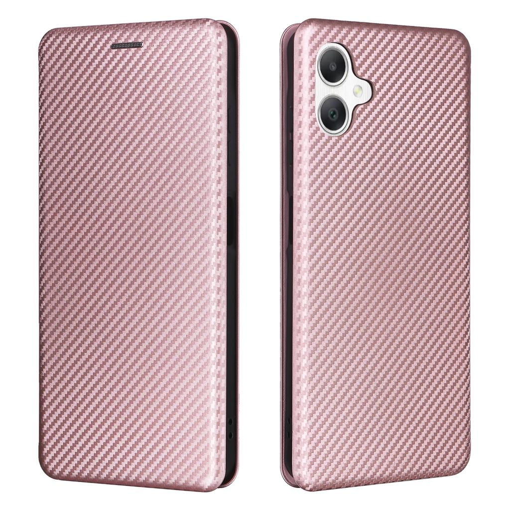 For Samsung Galaxy A06 4G Case Carbon Fiber Texture Drop-Proof PU Leather Phone Cover