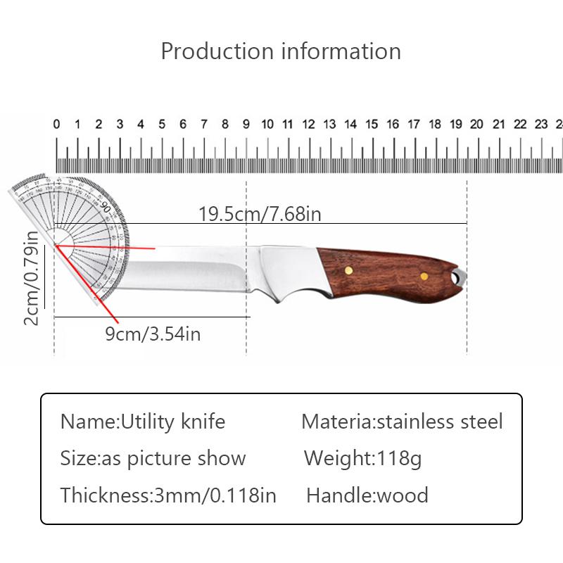 Stainless Steel Utility Knife Kitche Cleaver Pelling Kinfe BBQ Meat Vegetable Cutting Hunting Fishing Knife