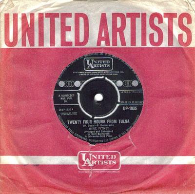 7inch Record GENE PITNEY - Twenty Four Hours From Tulsa UP1035 United Artists  1963 UK Jazz Used