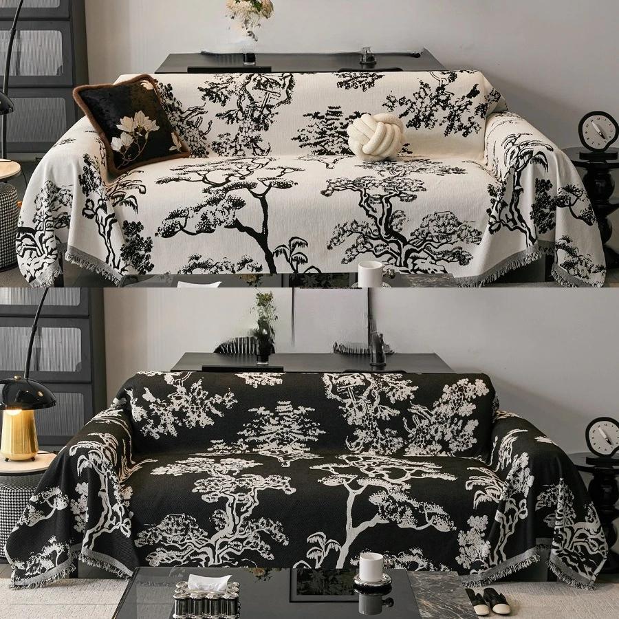 

Thicken Vintage Flower Chenille Sofa Cover Sofa Blanket Simple Cushion Ins Wind Sand Hair Towel Fashion Lunch Blanket Sofa Towel 180x130cm