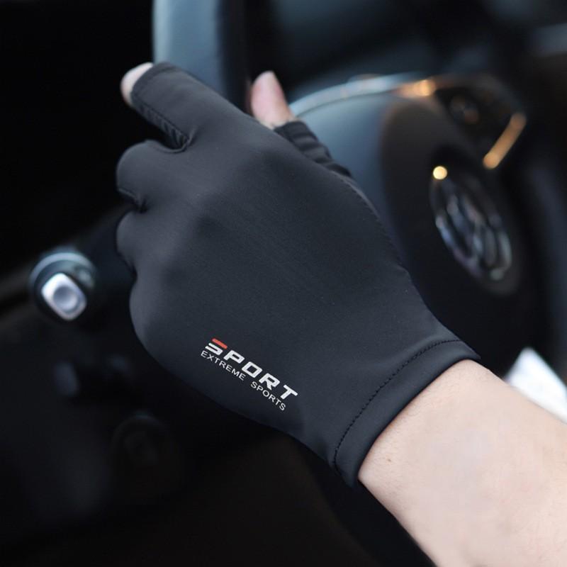 Ice Silk Cycling Gloves Mountain Biking Running Hiking Climbing Outdoor Sports Touchscreen Compatible Lightweight Breathable Anti-Slip