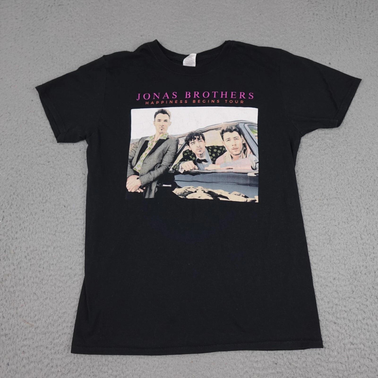 Футболка Jonas Brothers Мужская Средняя Черная Happiness Begins Tour 2019 Графическая Группа S