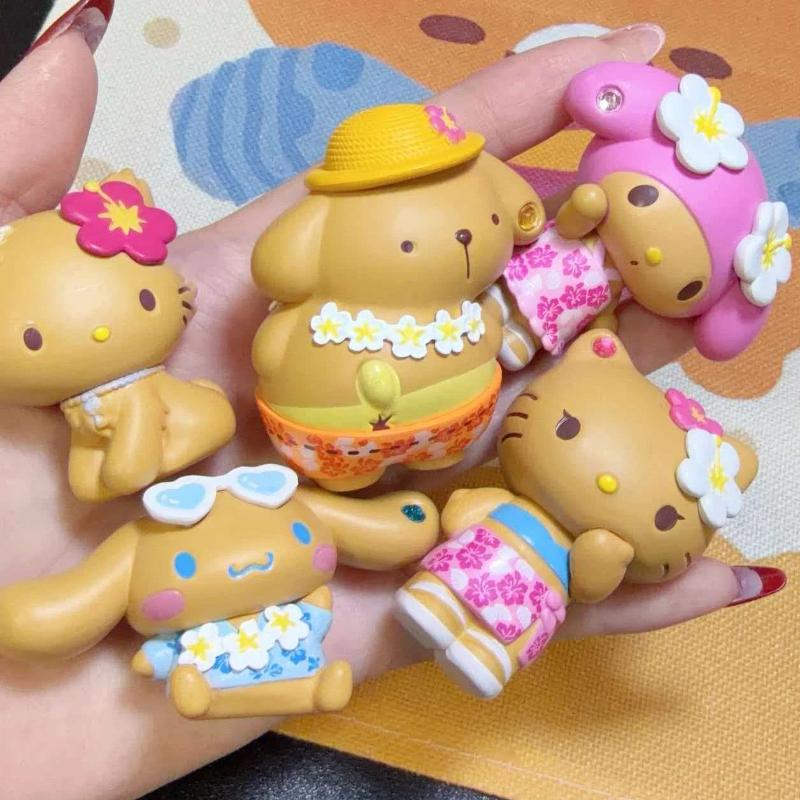 New Kt Cat Black Leather Series Blind Box Sparkling Water Diamond Jade Guigou Handmade Desktop Ornament Surprise Gifts For Boys