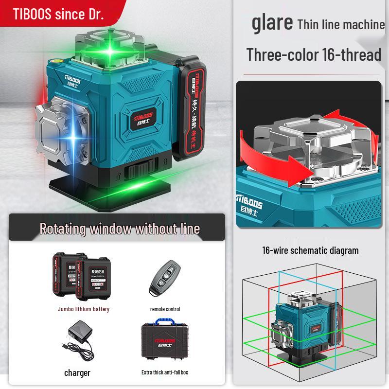 High-Precision Infrared Laser Level with Green & Blue Light for Outdoor Use