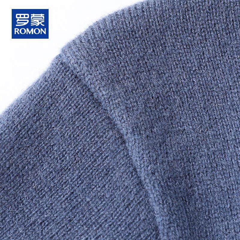 ROMON Men's 100% Pure Wool Round Neck Pullover Sweater