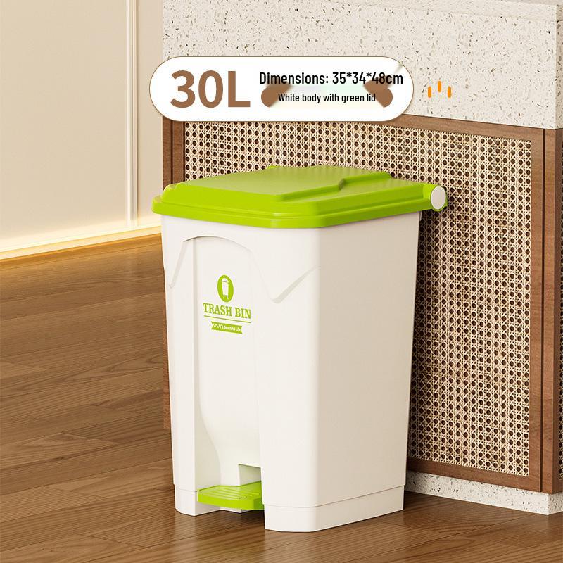 Large 30L Outdoor Kitchen Trash Can with Pedal and Lid