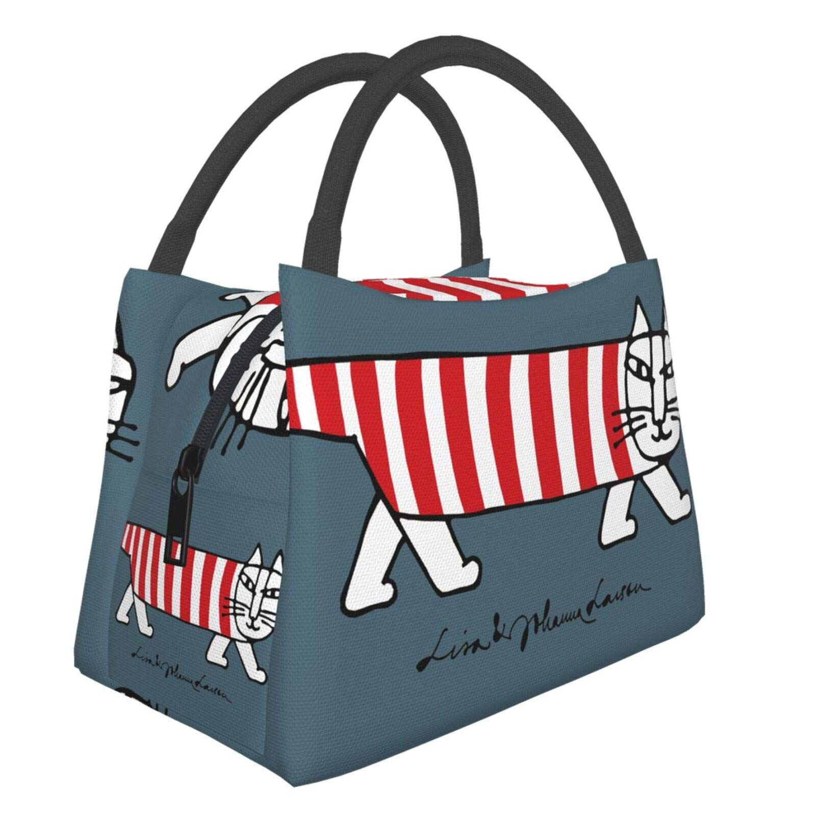 

Lisa Larson Insulated Lunch Bag with Bento Cooler Bag with Soft Cooler Bag Clasp, Black, Box, Insulated, Zipper, Compact, Bag, Tote/Eco чёрный