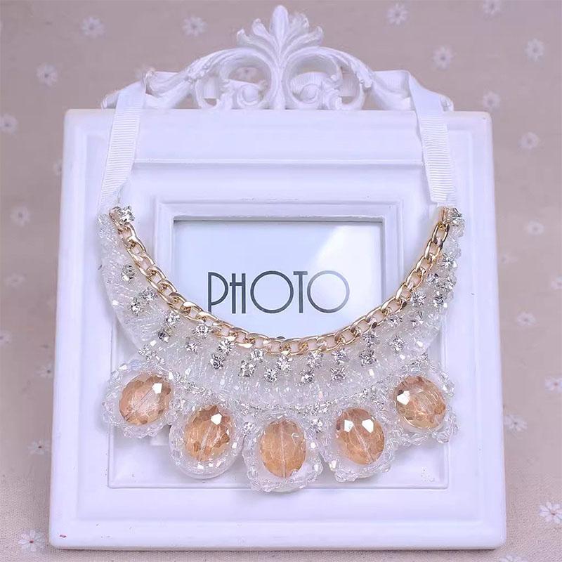 Colar Falso de Diamantes Colar de Gola de Cristal Removível Para Mulheres Gola Falsa Acessórios de Roupa Removíveis Nep Kraagie