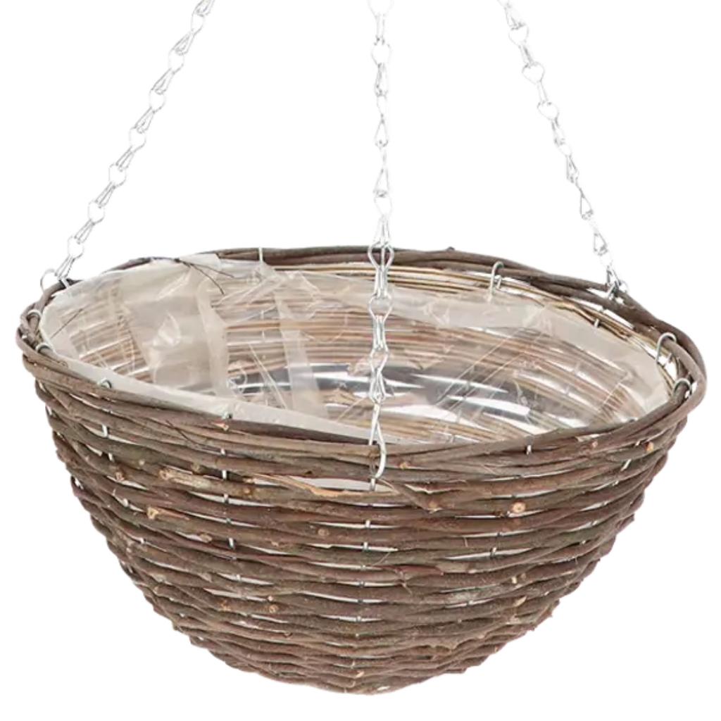 Wiszący Kosz Na Kwiaty Z Wikliny 30 Cm