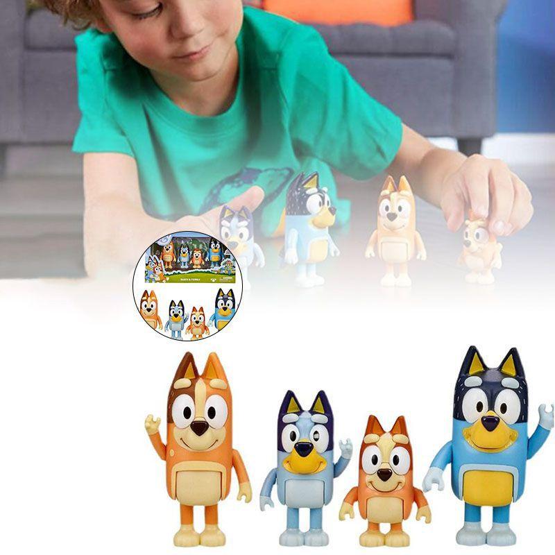 Bluey Familie Bingo Spielzeug 4 Stück Pack Actionfigur Set Perfekte Kindergeschenk Sammlung