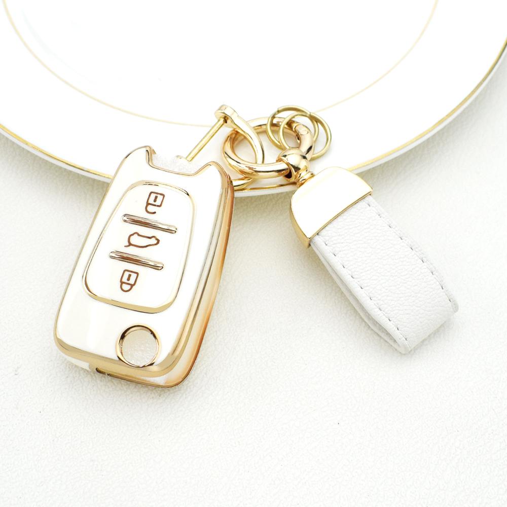 3 Buttons TPU Car Key Cover Flip Case For Kia RIO K2 K5 Sportage Sorento For Hyundai i20 i30 i35 iX20 iX35 Solaris Verna Keychain