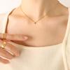 Korean Style Zircon Diamond Clavicle Necklace, 18K Gold-Tone, Non-Fading Titanium Steel Women's Jewelry