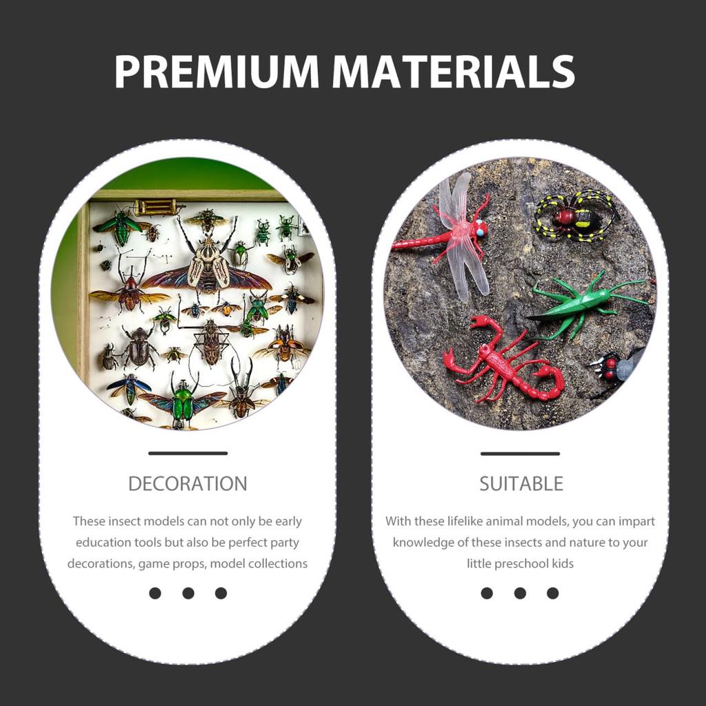 STOBOK 39 Pieces Miniature Insect Toys, Realistic Bug Figures, Educational Insect Models, Collectibles, Perfect for Party Decorations