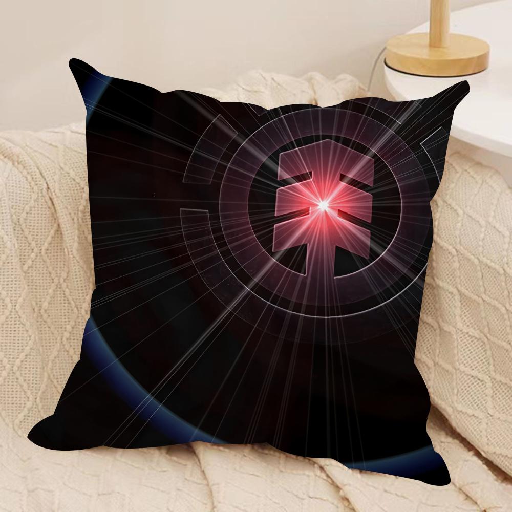 E-Element Logo Cushion Cover Silky Short Plush Sofa Pillow Cover Hidden Zipper Soft Dustproof Case for Home Decor