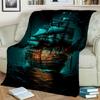 3D Pirate Ship Boat,Barque,Sailboat Blanket,Soft Throw Blanket for Home Bedroom Bed Sofa Picnic Travel Office Cover Blanket Kids