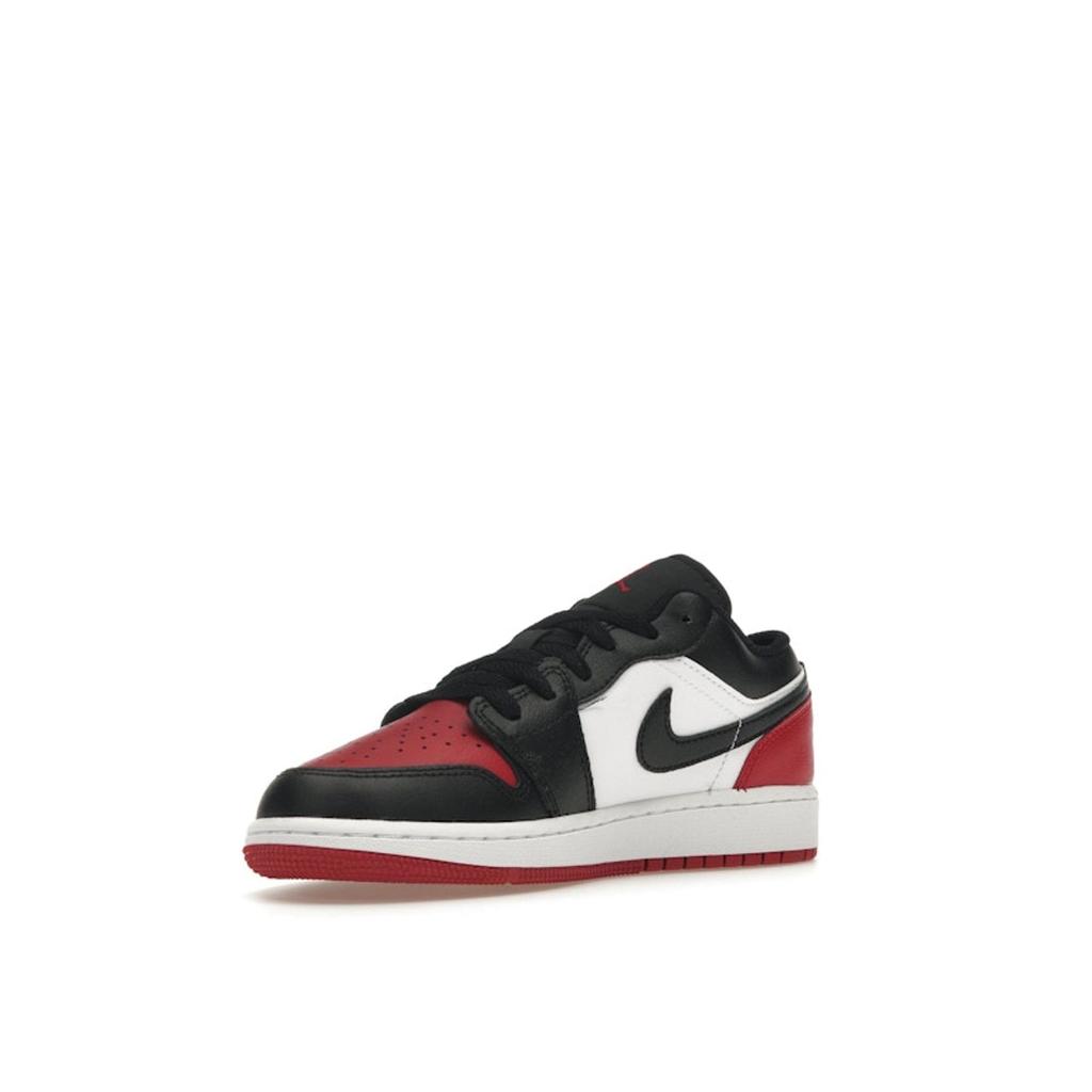 Air Jordan 1 Low GS Bred Toe 2.0 Kids Sneakers White Varsity-Red Black 553560-161