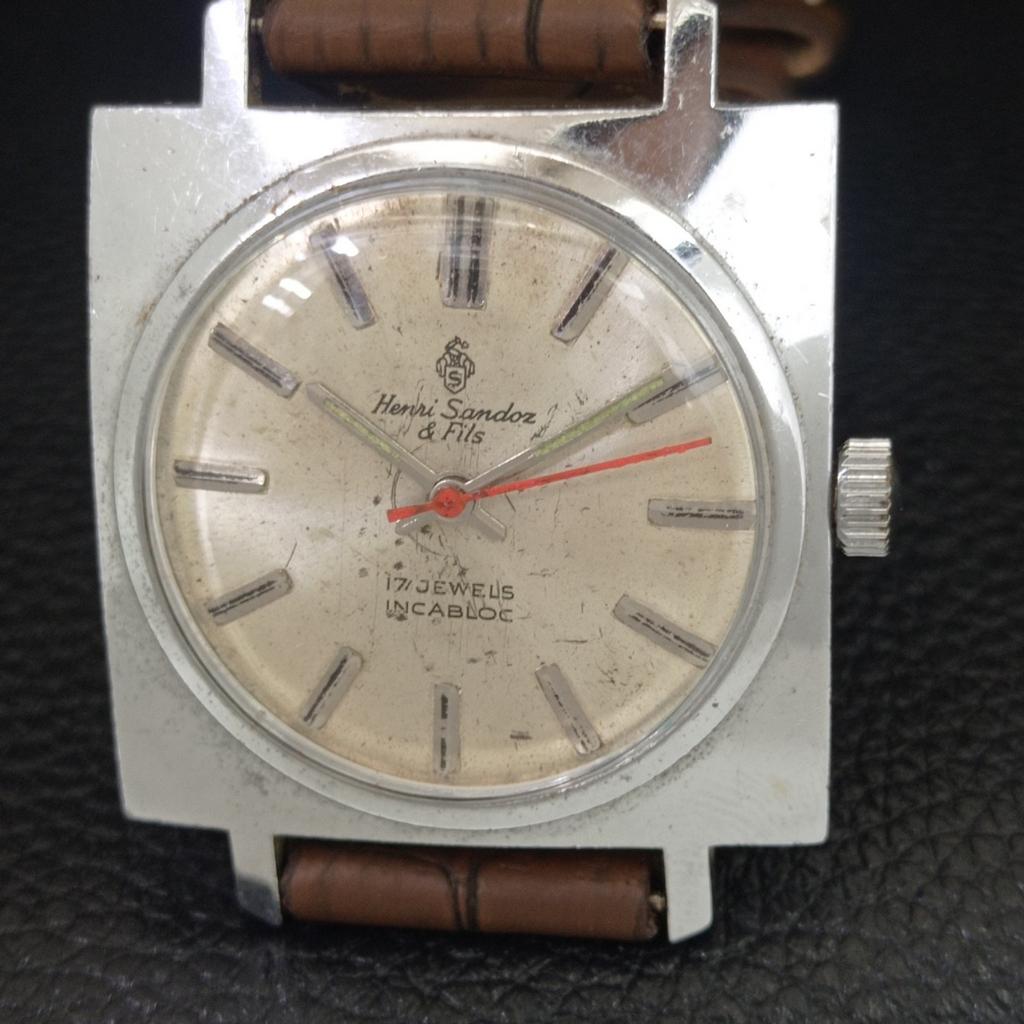 HENRI SANDOZ & FILS RUČNÍ NATAHOVÁNÍ VINTAGE ŠVÝCARSKÉ PÁNSKÉ HODINKY a704606-1