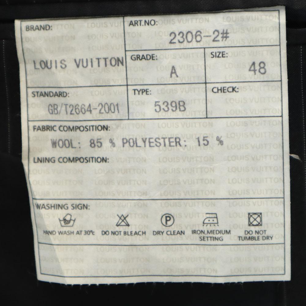 Louis Vuitton Striped Pattern Suit Setup 48/32 Charcoal Gray Men's Used