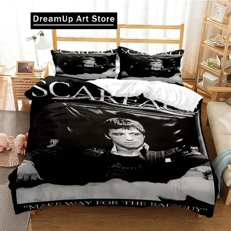 Tony Montana Scarfaces Bedding Set Boys Girls Twin Queen Size Duvet Cover Pillowcase Bed Kids Adult Home Textileextile