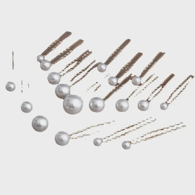 Pearl-Embellished Hair Accessories Set for Brides: U-shaped Hairpins, Headdresses, and Dress Accents